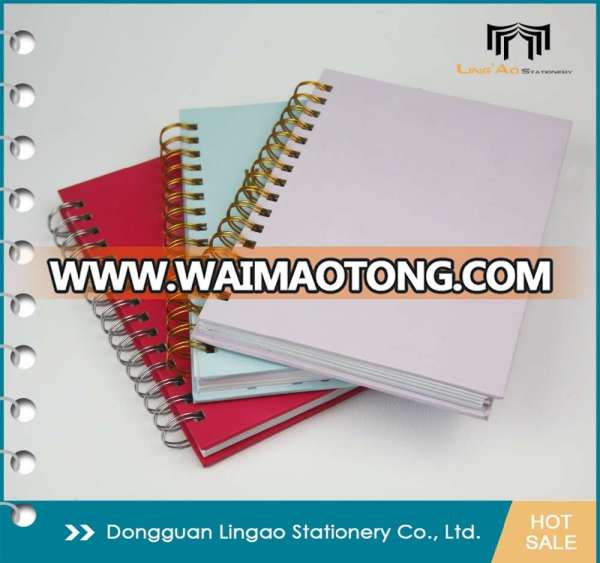 Wholesale Coated Paper cover Journal A5 Double Wire-O ring spiral bound notebook with Custom Hot-Stamp Logo printing